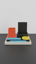 Modular desk organizer with snap-fit trays