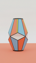 Geometric vase with faceted edges